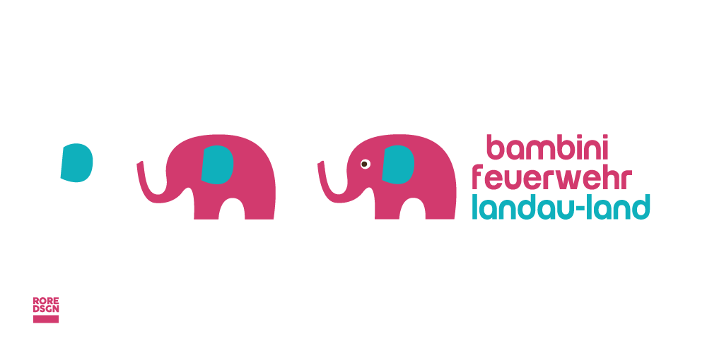 Entwicklung Logo der Bambini Feuerwehr Landau-Land. Design: RORE DESIGN