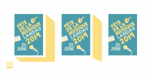 Vorstellung der Grafik des Programmflyers & des Plakats des Fête de la musiqe 2019 in Landau. Design: RORE DESIGN - Grafikdesign aus Landau